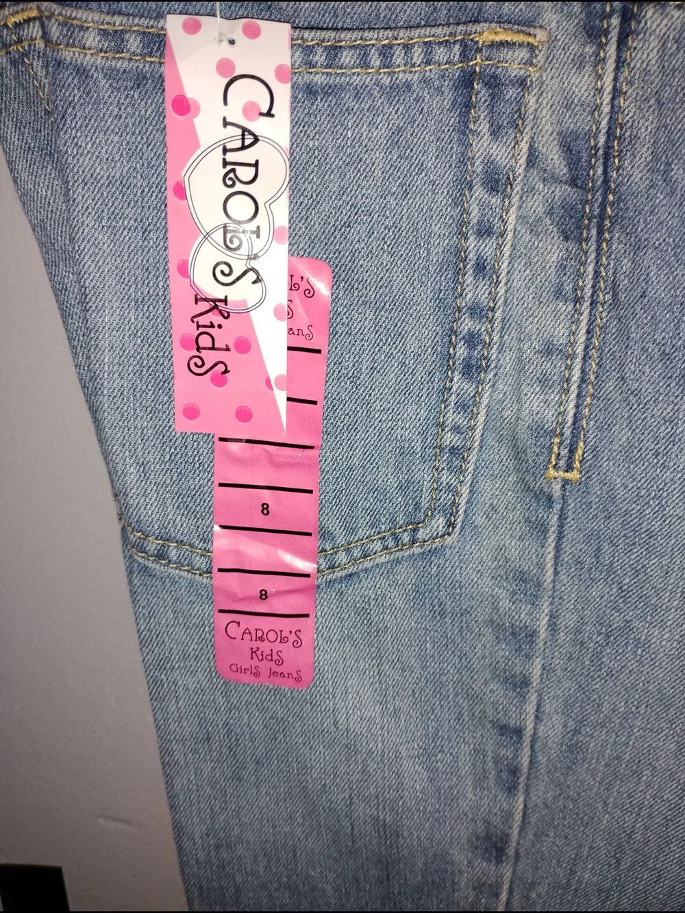 NWT Light Wash Girl's Size 8 Jeans - Comfortable Casual Fit